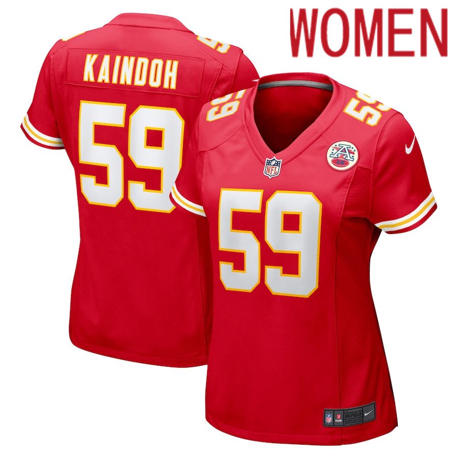 Women Kansas City Chiefs 59 Joshua Kaindoh Nike Red Game NFL Jersey